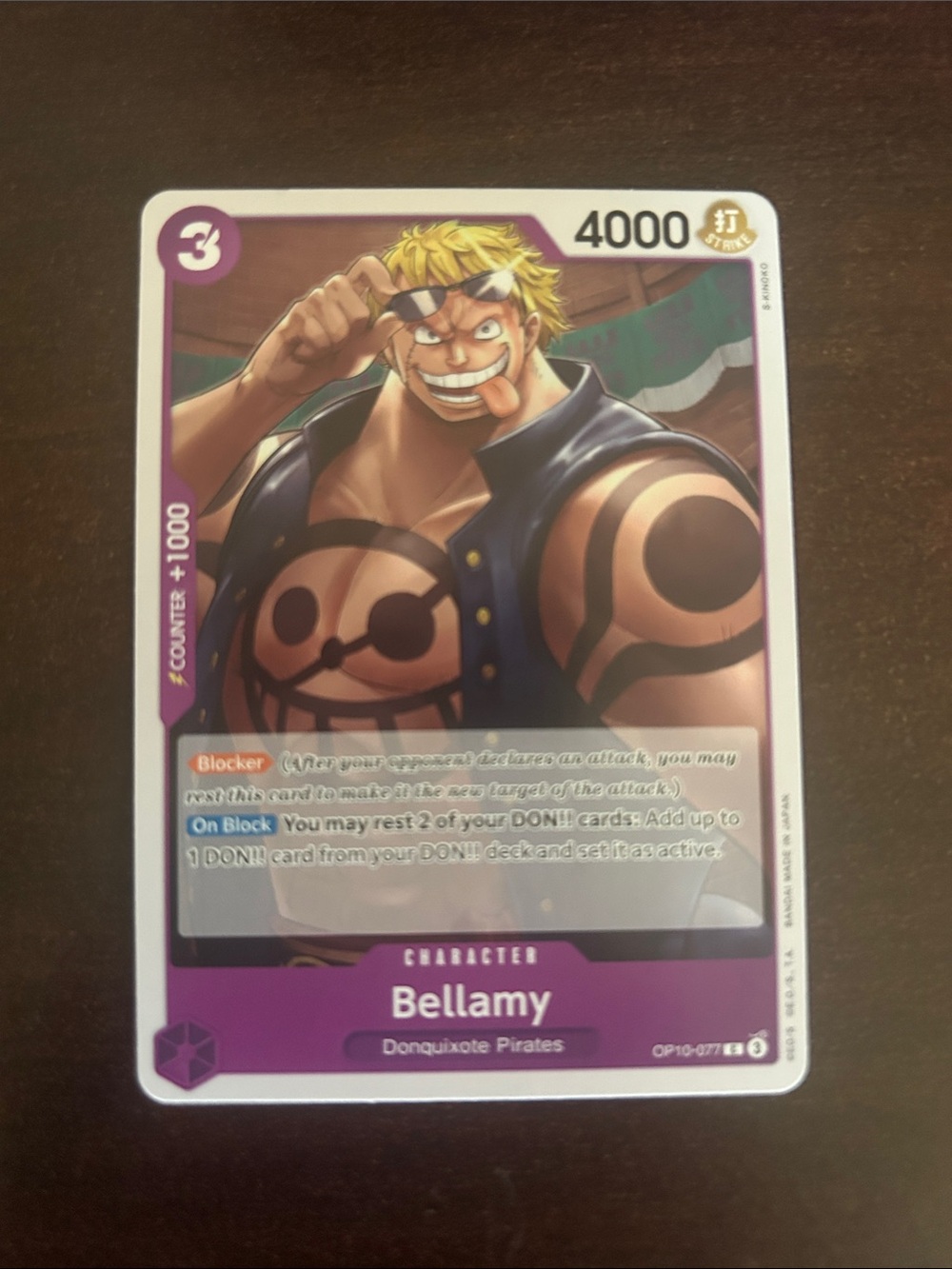 Onepiece Bellamy Trading Card - Purple, Yellow, Black